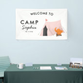 ピンクのテントのキャンプの誕生会の歓迎 横断幕 (トレードショー)