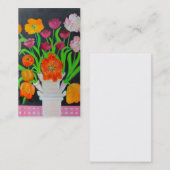 ピンクのテーブルクロスのTulipiereのオウムのチューリップ 名刺 (正面/裏面)