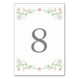 ピンクのテーブル数カードでかわいらしい テーブルナンバー