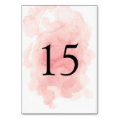 ピンクのテーブ結婚ル番号カードのスプラッシュ テーブルナンバー (裏面)