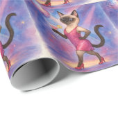 ピンクのテーマの猫の独身パーティー ラッピングペーパー (ロールコーナー)