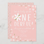 ピンクのテーマは彼女はオンダーフル誕生日招待状 招待状 (正面/裏面)