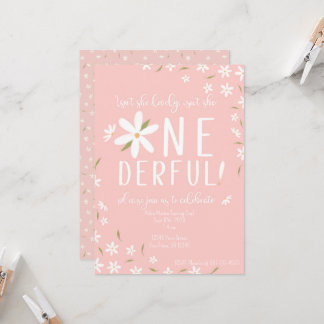 ピンクのテーマは彼女はオンダーフル誕生日招待状 招待状