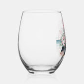 ピンクのディガーバケットの花 ステムなしワイングラス (右)