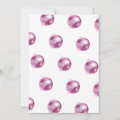 ピンクのディスコボール レトロディスコ ベイビーシャワー 招待状 (裏面)