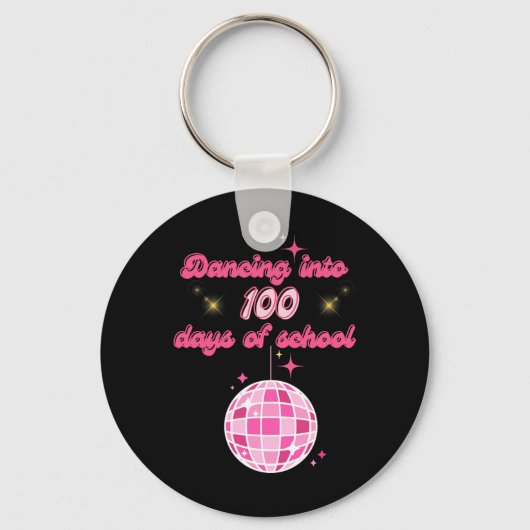 ピンクのディスコBaと100日の学校への踊り キーホルダー (正面)