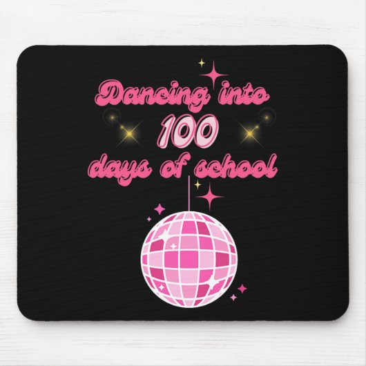 ピンクのディスコBaと100日の学校への踊り マウスパッド (正面)