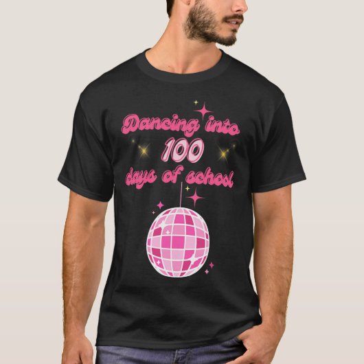 ピンクのディスコBaと100日の学校への踊り Tシャツ (正面)
