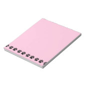 ピンクのディストレス加工犬の足あと模様 ノートパッド (回転)
