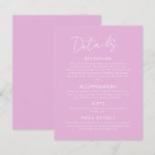 ピンクのディテールが大きなウェディングエンクロージャーカード エンクロージャーカード (正面/裏面)