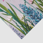 ピンクのデイジーが草原に咲く野草油絵 薄葉紙 (詳細)