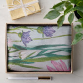 ピンクのデイジーが草原に咲く野草油絵 薄葉紙 (ギフト)