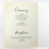 ピンクのデイジーとカウボーイブーツウェスタン結婚ズ 三つ折り招待状 (内部最初)