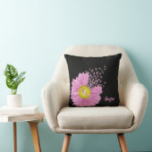 ピンクのデイジーとピンクのリボン クッション (椅子)