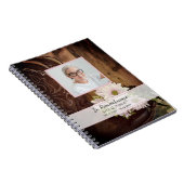 ピンクのデイジーとブーツ葬儀記念ゲストブック ノートブック (右側)