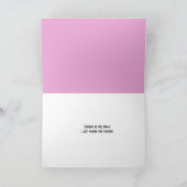 ピンクのデイジーとホープのピンクのリボン カード (内部)