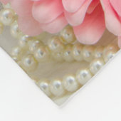 ピンクのデイジーと馬蹄地方ウェディングキープサケ フリースブランケット (角)