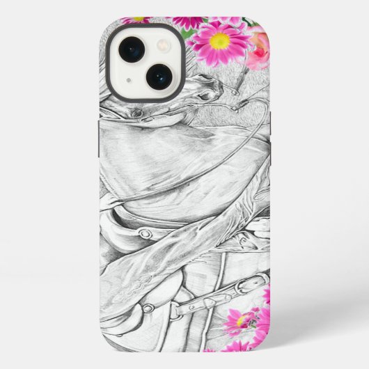 ピンクのデイジーのカッター・ラージ iPhoneケース (裏面)