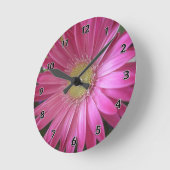ピンクのデイジーのプリンセス ラウンド壁時計 (傾斜)