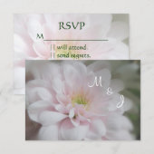 ピンクのデイジーのミイラの結婚式の応答RSVPカード 出欠カード (正面/裏面)