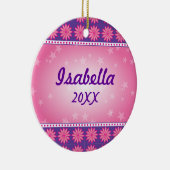 ピンクのデイジーの女の子の写真のオーナメント セラミックオーナメント (右)