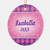 ピンクのデイジーの女の子の写真のオーナメント セラミックオーナメント (左)