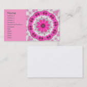ピンクのデイジーの曼荼羅4無し 名刺 (正面/裏面)