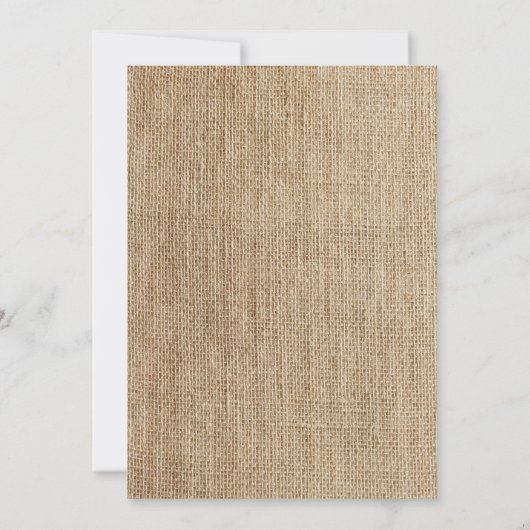 ピンクのデイジーの素朴なバーラップの結婚式 招待状 (裏面)