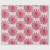 ピンクのデイジーの花のピン 春 夏 ガーデン ウェディング ラッピングペーパー (フラット)