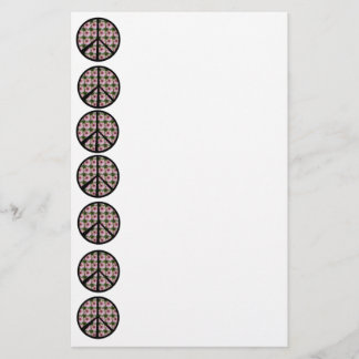 ピンクのデイジーの花のピースサイン 便箋