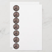 ピンクのデイジーの花のピースサイン 便箋 (正面/裏面)