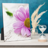 ピンクのデイジーの花の贈り物 フォトプラーク (側面)