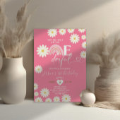 ピンクのデイジーの花は彼女のonederful誕生日ではない 招待状