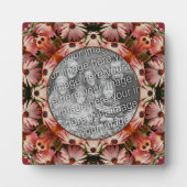 ピンクのデイジーの花自分の写真を作成 フォトプラーク (正面)