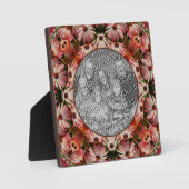 ピンクのデイジーの花自分の写真を作成 フォトプラーク (正面)