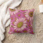 ピンクのデイジーの花 クッション (ブランケット)