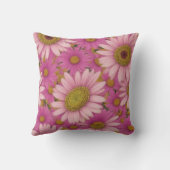 ピンクのデイジーの花 クッション (裏面)
