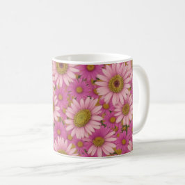 ピンクのデイジーの花 コーヒーマグカップ