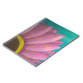 ピンクのデイジーの螺線形ノート ノートブック (左側)