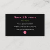 ピンクのデイジーを持つ粋な白黒キリン 名刺 (裏面)