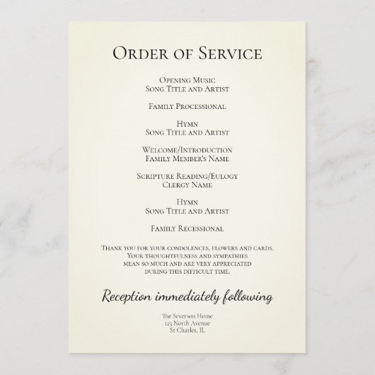 ピンクのデイジーカウボーイブーツウェスタン葬儀サービス プログラム (裏面)