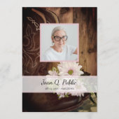 ピンクのデイジーカウボーイブーツウェスタン葬儀サービス プログラム (正面)