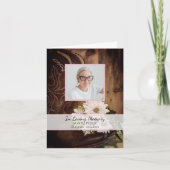 ピンクのデイジーカウボーイブーツウェスタン葬儀悔やみや弔慰 サンキューカード (正面)