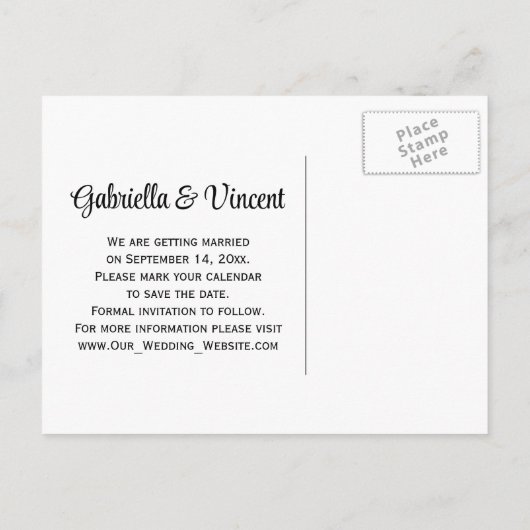 ピンクのデイジーカウボーイブーツウェディング日付を保存 案内ポストカード (裏面)