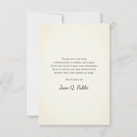 ピンクのデイジーカウボーイブーツ葬儀記念悔やみや弔慰 サンキューカード (裏面)