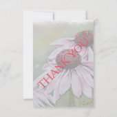 ピンクのデイジーカスタマイズ可能なRSVPカード 出欠カード (裏面)