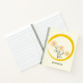 ピンクのデイジーカスタムミニマルスパイラルノートブック ノートブック (内部)