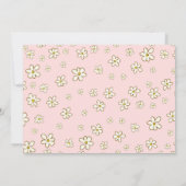 ピンクのデイジーバルーンいくつかのバニーの誕生日 招待状 (裏面)