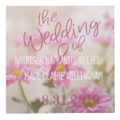 ピンクのデイジーフォトキューブロマンチックな花 フォトキューブ (正面)