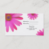 ピンクのデイジーフローラエレガントデイジーフレンド参照 紹介カード (裏面)